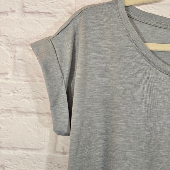 M Cato Gray Side Cinch Tie Top Shirt NWT Womens Size XS Short Sleeve Oversized - Picture 3 of 10